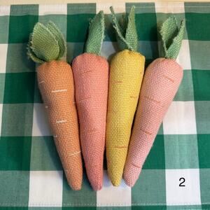 Set of 4 Decorative Easter Spring Burlap Fabric Carrots by Target (S2)